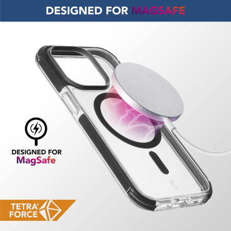 cellularline - Tetra Force Strong Guard Mag - iPhone 14 Pro - étuis Ultra protectrice - Compatible avec l'écosystème Apple Magsa