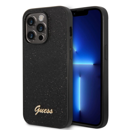 Guess GUHCP14LHGGSHK Coque Rigide pour iPhone 14 Pro 6,1" Noir/Noir