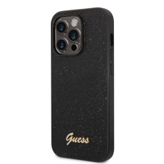 Guess GUHCP14LHGGSHK Coque Rigide pour iPhone 14 Pro 6,1" Noir/Noir