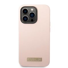GUESS GUHMP14XSBPLP Coque Rigide en Silicone pour iPhone 14 Pro Max 6,7" Rose/Rose