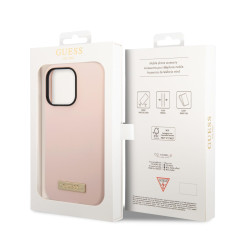 GUESS GUHMP14XSBPLP Coque Rigide en Silicone pour iPhone 14 Pro Max 6,7" Rose/Rose
