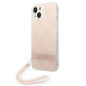 GUESS GUOHCP14MH4STP Coque pour iPhone 14 Plus 6,7" Rose/Rose Coque Rigide avec Sangle imprimée 4G