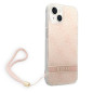 GUESS GUOHCP14MH4STP Coque pour iPhone 14 Plus 6,7" Rose/Rose Coque Rigide avec Sangle imprimée 4G