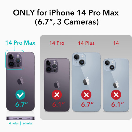ESR Coque pour iPhone 14 Pro Max, Compatible avec MagSafe, Hybrid Magnétique Case pour iPhone 14 Pro Max avec HaloLock, Protecti