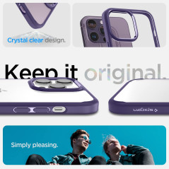 Spigen Ultra Hybrid Coque Compatible avec iPhone 14 Pro [Anti-Jaunissement] - Violet Foncé