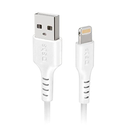 SBS Données de câble/Charge USB 2.0 - Lightning C-89 Blanc pour iPhone