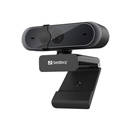 Sandberg USB Webcam Pro | Webcam 1080P avec Microphone pour PC, Ordinateur Portable, MacBook | Caméra de Streaming pour la confé