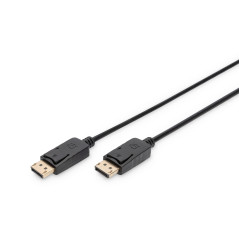 DIGITUS Câble DisplayPort - Full-HD 1080p/60Hz - 3m - avec verrouillage - Displayport 1.1a - Compatible avec PC, moniteur, carte