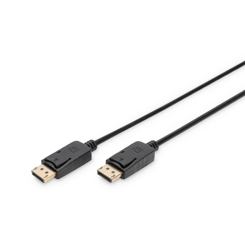 DIGITUS Câble DisplayPort - Full-HD 1080p/60Hz - 3m - avec verrouillage - Displayport 1.1a - Compatible avec PC, moniteur, carte