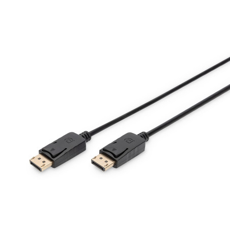 DIGITUS Câble DisplayPort - Full-HD 1080p/60Hz - 3m - avec verrouillage - Displayport 1.1a - Compatible avec PC, moniteur, carte