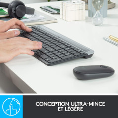 Logitech MK470 Combo Clavier et Souris, Clavier QWERTY Italien - Noir