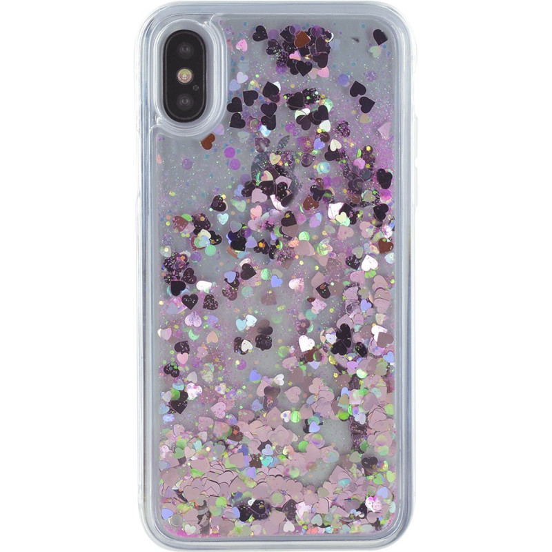 BigBen Connected Coque rigide liquide avec paillette pour iPhone XS Bleu/Rose BigBen Connected Coque rigide liquide avec paillette pour iPhone XS Bleu/Rose