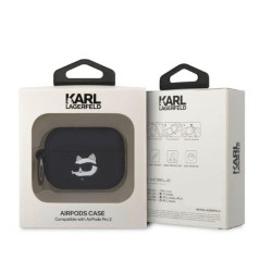 Karl Lagerfeld Silicone NFT Choupette Head 3D Coque AirPods Pro 2, Noir
