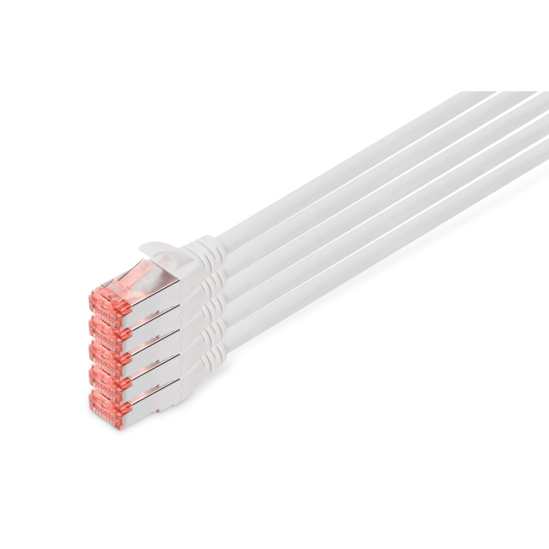 DIGITUS Câble LAN Cat 6-10m - 5 pièces - RJ45 Câble réseau - S/FTP Blindé - Compatible Cat 6A & Cat 7 - Blanc DIGITUS Câble LAN Cat 6-10m - 5 pièces - RJ45 Câble réseau - S/FTP Blindé - Compatible Cat 6A & Cat 7 - Blanc