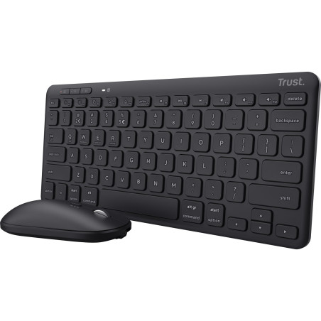 Trust Lyra Clavier Sans Fil et Souris Set, QWERTY Layout, Clavier Bluetooth, 84% Matériel Recyclé, Batterie Rechargeable, Multi-