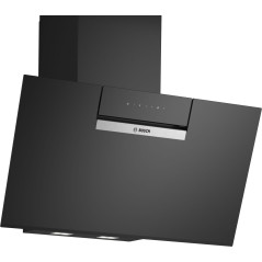 Bosch DWK87FN60, Hotte murale Série 4, 4 vitesses d'aspiration dont 1 intensive, 80cm, Noir avec finiton en verre