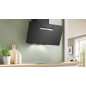Bosch DWK87FN60, Hotte murale Série 4, 4 vitesses d'aspiration dont 1 intensive, 80cm, Noir avec finiton en verre