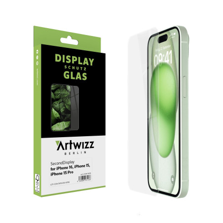 Artwizz SecondDisplay für iPhone 15 und iPhone 15 Pro Glasschutzfolie