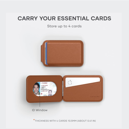 Satechi Porte-Cartes MagSafe et Support pour iPhone, MagSafe Wallet avec 4 Emplacements pour Cartes, NFC, Magnétique pour Tous L