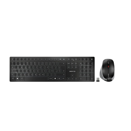 CHERRY DW 9500 Slim, Ensemble Clavier et Souris sans Fil, Disposition espagnole (QWERTY), Bluetooth ou Radio 2,4 GHz, Souris Erg