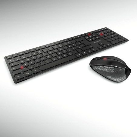 CHERRY DW 9500 Slim, Ensemble Clavier et Souris sans Fil, Disposition espagnole (QWERTY), Bluetooth ou Radio 2,4 GHz, Souris Erg