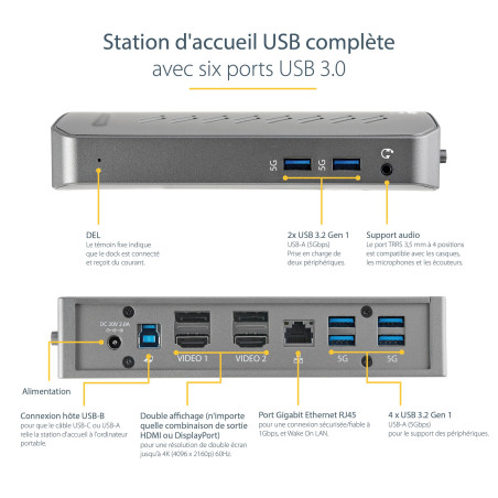 Hub USB 3 Ports Startech DK30A2DHUUE