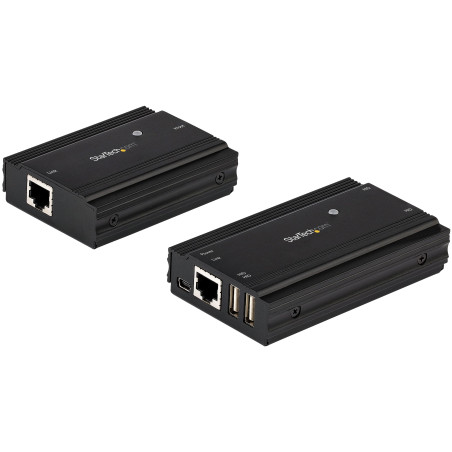 StarTech.com Hub USB 2.0 sur Câble Ethernet CAT5e/CAT6 Unique (RJ45) - 4 Ports - 100m - Concentrateur Extension USB - Boitier Mé