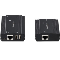StarTech.com Hub USB 2.0 sur Câble Ethernet CAT5e/CAT6 Unique (RJ45) - 4 Ports - 100m - Concentrateur Extension USB - Boitier Mé