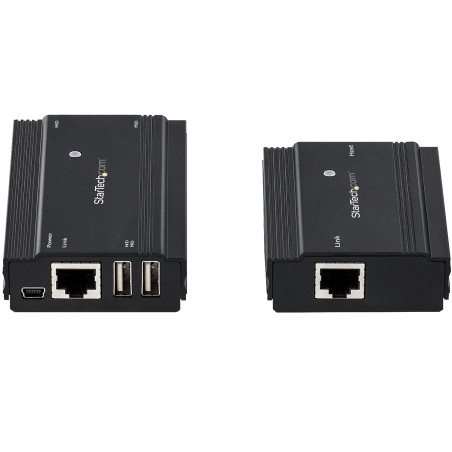 StarTech.com Hub USB 2.0 sur Câble Ethernet CAT5e/CAT6 Unique (RJ45) - 4 Ports - 100m - Concentrateur Extension USB - Boitier Mé