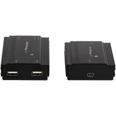 StarTech.com Hub USB 2.0 sur Câble Ethernet CAT5e/CAT6 Unique (RJ45) - 4 Ports - 100m - Concentrateur Extension USB - Boitier Mé