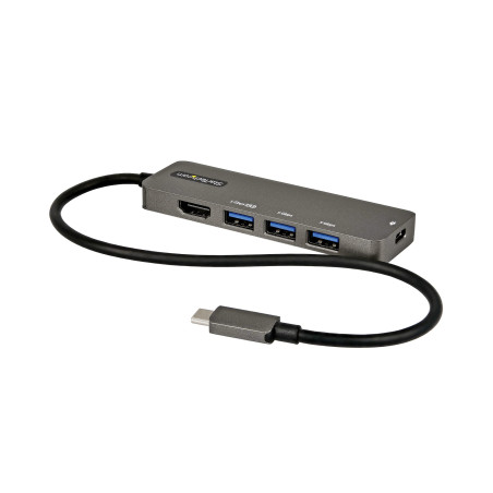 StarTech.com Adaptateur Multiport USB-C - Adaptateur USB-C vers HDMI 2.0b 4K 60Hz (HDR10), Alimentation 100W PT, Hub 4 Ports USB