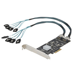 StarTech.com Carte Contrôleur SATA PCIe 8 Ports - Carte Extension SATA PCI Express 6Gbps avec 4 Contrôleurs Hôte - Carte SATA PC