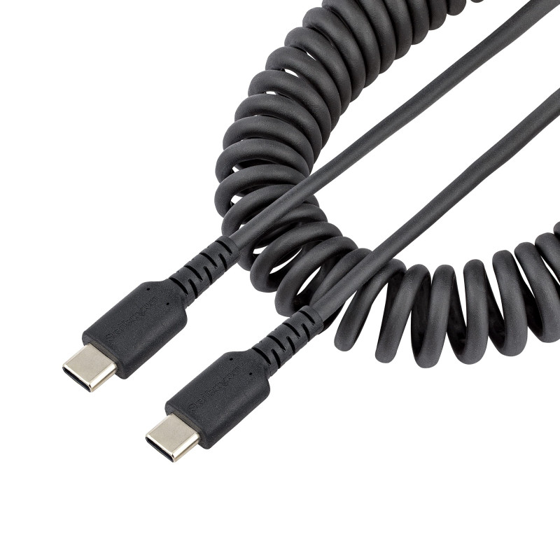 StarTech.com Câble de Charge USB-C de 1m - Adaptateur USB-C vers USB-C Enroulé à Usage Intesif - Câble TB3 en Fibre Aramide Robu StarTech.com Câble de Charge USB-C de 1m - Adaptateur USB-C vers USB-C Enroulé à Usage Intesif - Câble TB3 en Fibre Aramide Robu