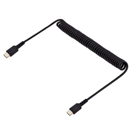 StarTech.com Câble de Charge USB-C de 1m - Adaptateur USB-C vers USB-C Enroulé à Usage Intesif - Câble TB3 en Fibre Aramide Robu