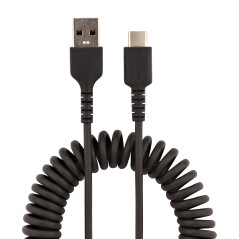 StarTech.com Câble USB vers USB-C de 50cm - Cordon USB USB-C Enroulé à Usage Intensif - Câble USB-A vers USB-C en Fibre Aramide 