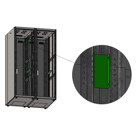 DIGITUS Lot de 4 connecteurs à rangée pour armoires réseau et Serveur - Matériel de Montage - pour armoires indépendantes Unique