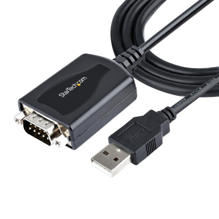 StarTech.com Câble USB vers RS232 de 1m - Câble Convertisseur USB vers RS232 DB9 Mâle avec Rétention du Port COM - Prolific IC -