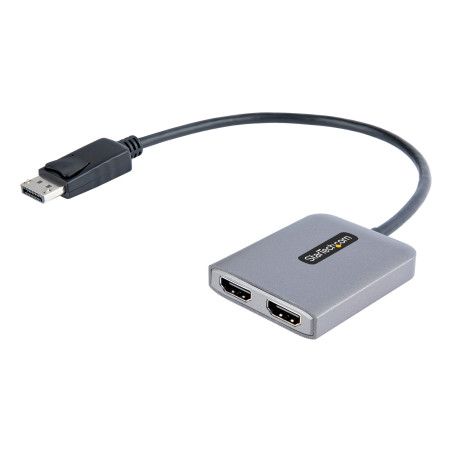 StarTech.com Hub DisplayPort vers HDMI Double - 4K 60Hz - Convertisseur DP Mâle vers HDMI Femelle - Splitter avec Câble de 30cm