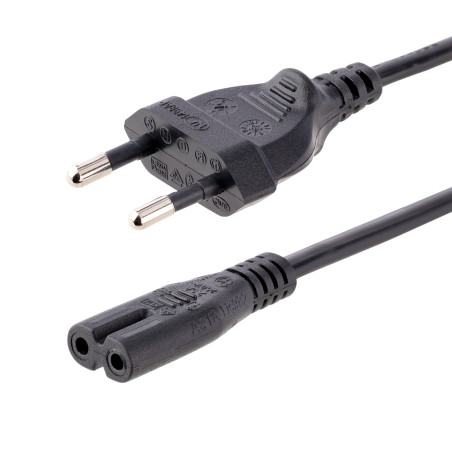StarTech.com Câble d'Alimentation pour Ordinateur Portable de 3m - Prise EU vers C7, 2,5A 250V, 18AWG - Câble d'Alimentation pou