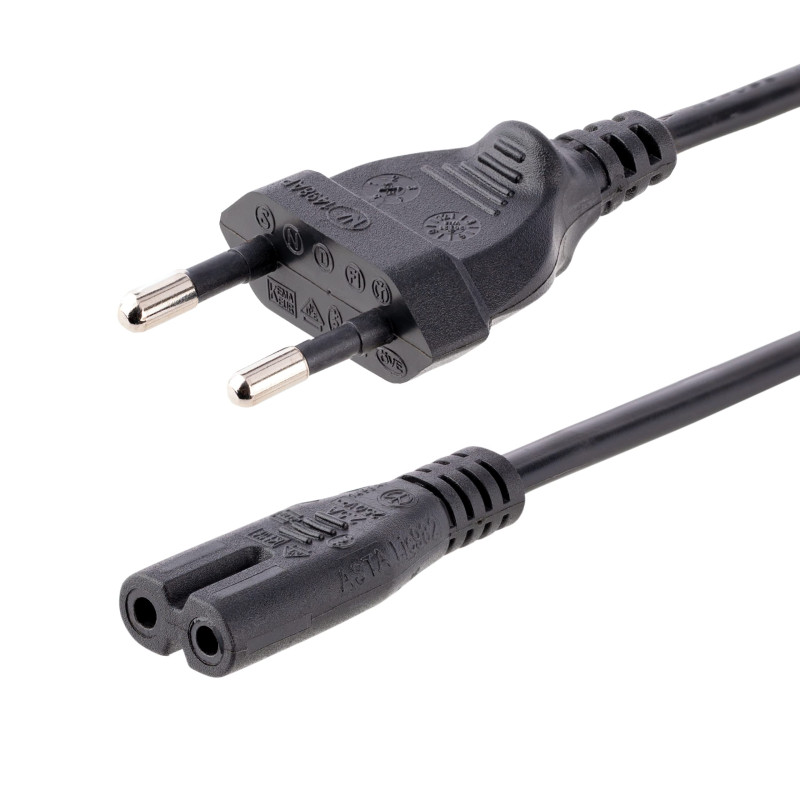 StarTech.com Câble d'alimentation pour Ordinateur Portable de 2m - Prise EU vers C7, 2,5A 250WG, 18AWG - Câble d'alimentation po StarTech.com Câble d'alimentation pour Ordinateur Portable de 2m - Prise EU vers C7, 2,5A 250WG, 18AWG - Câble d'alimentation po