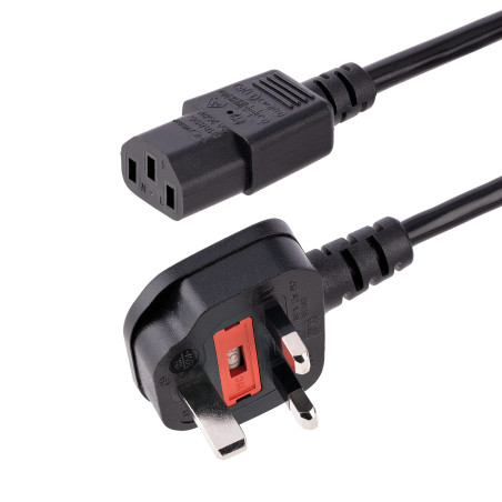 StarTech.COM Câble d'alimentation pour PC UK - BS 1363 à C13, 18AWG, 10A 250V - Cordon d'alimentation Ordinateur/Ordinateur Port