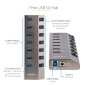 StarTech.com Hub USB-C Auto-Alimenté à 7 Ports - Type C vers USB-A pour PC - USB 3.0 5Gbps avec Alimentation - Splitter avec BC 