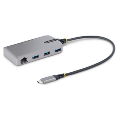 StarTech.com Hub USB-C à 3 Ports - 3x Ports USB-A, Gigabit Ethernet RJ45, USB 3.0 5Gbps, Alimentation par Bus - Hub USB Type-C a