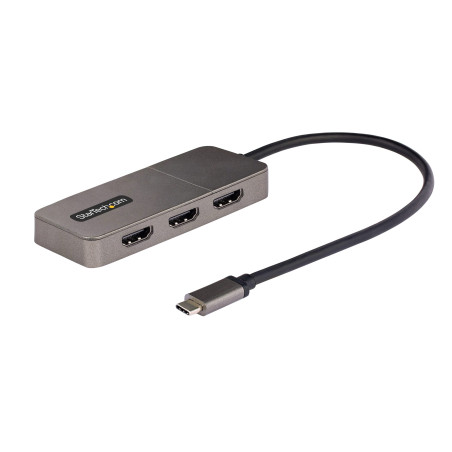 StarTech.com Hub USB-C MST à 3 Ports - Adaptateur Multi-Écrans USB C Vers 3X HDMI - Splitter Triple Jusqu'à 4K 60Hz Avec DP 1.4