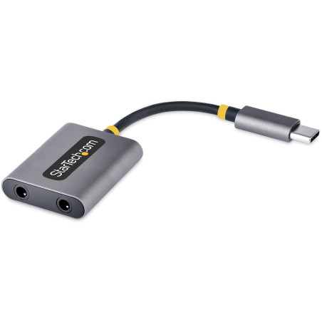 StarTech.com Adaptateur Casque USB-C - Splitter Audio, Double Casque USB Type C avec Entrée Micro, Adaptateur USB C vers Jack 3.