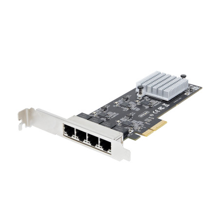 StarTech.com Carte Réseau PCIe à 4 Ports 2,5 Gbps NBASE-T, Intel I225-V - Carte Réseau pour PC - Carte Réseau Ethernet Multi-Gig