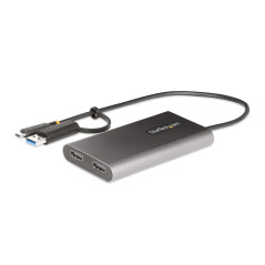 StarTech.com Adaptateur USB-C vers Double HDMI - USB-C ou A vers 2X HDMI - 4K 60Hz - 100W Power Delivery Pass-Through - Câble In