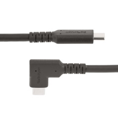 StarTech.com Câble USB-C Robuste à Angle Droit de 50cm, USB 3.2 Gen 2 (10 Gbps), Cordon de Transfert de Données USB-C à C - Mode