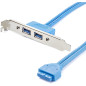 StarTech.com USB3SPLATE Adaptateur Carte Mère vers Plaque 2 Ports USB 3.0 A Femelle Encastré 1x IDC Femelle 2x USB 3.0 A Femelle StarTech.com USB3SPLATE Adaptateur Carte Mère vers Plaque 2 Ports USB 3.0 A Femelle Encastré 1x IDC Femelle 2x USB 3.0 A Femelle