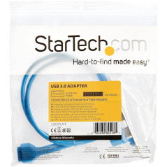StarTech.com USB3SPLATE Adaptateur Carte Mère vers Plaque 2 Ports USB 3.0 A Femelle Encastré 1x IDC Femelle 2x USB 3.0 A Femelle